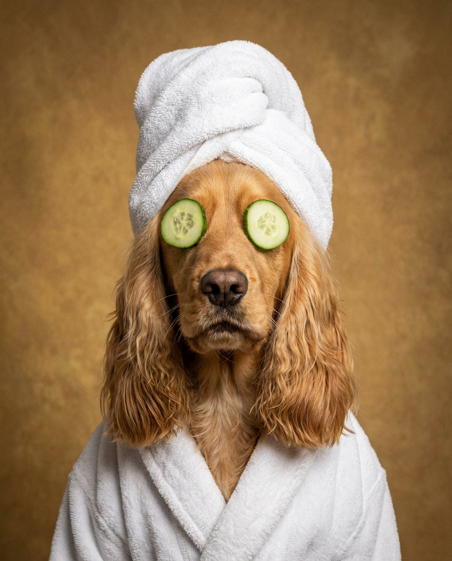 Cocker Spaniel spa portrait bathroom decor