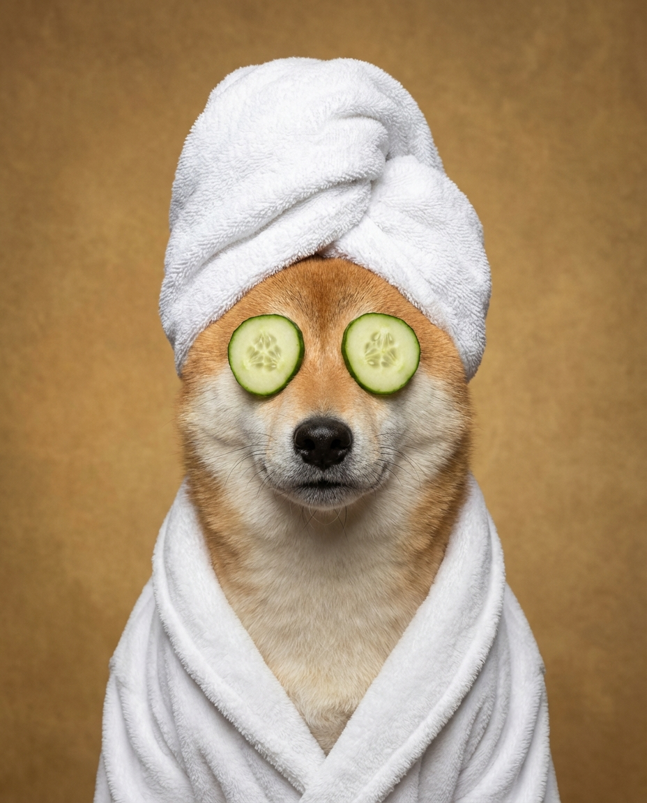 Shiba Inu dog spa portrait bathroom wall art