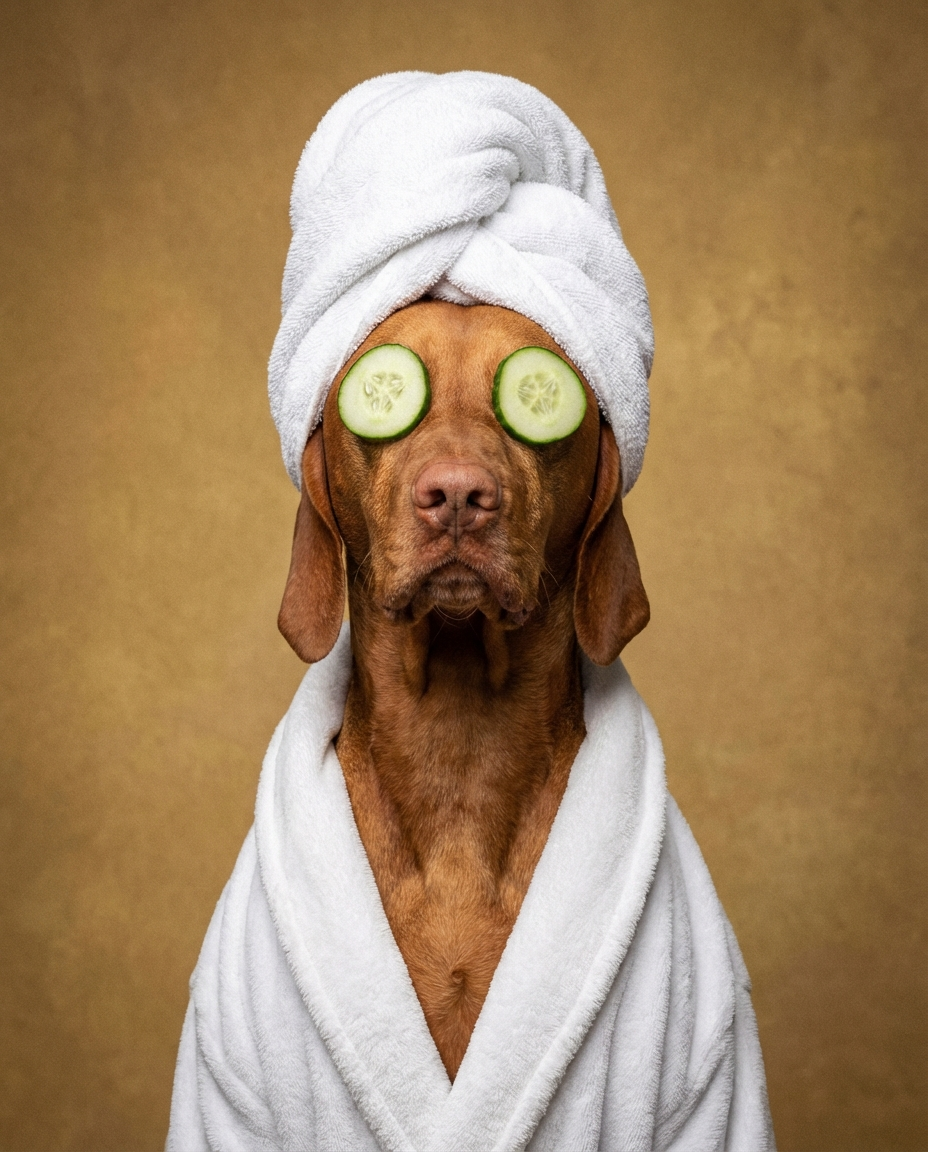 Vizsla dog spa portrait bathroom decor